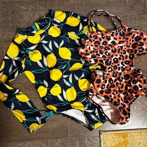 4T Swimsuit Bundle - Lemon and Leopard